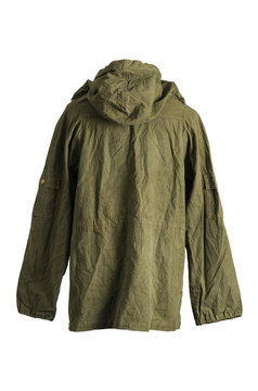 Green Army Smock Parka Jacket Back on White Background Stock Photo | Adobe  Stock