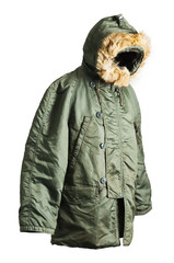 Vintage 1980 Flyer Man Air Force Type N-2B N2B BOMBER Jacket Parka Side View