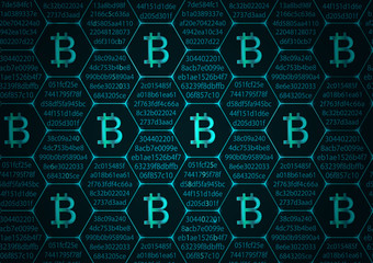 Bitcoin blockchain concept.