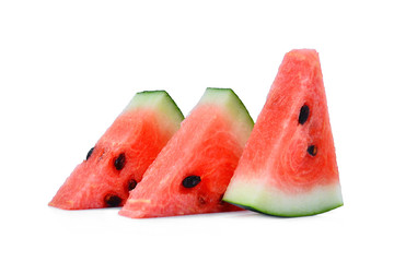 fresh sliced red watermelon isolated on white background
