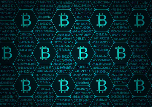 Bitcoin blockchain concept.