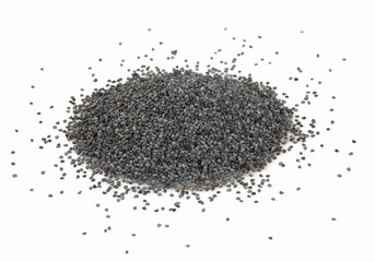 poppy seeds isolated on white