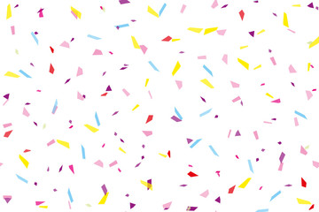 Festival seamless pattern with confetti. Repeating background, vector illustration Rectangular horizontal.