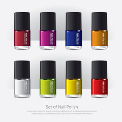 Nail polish Colorful Realistic Vector illustration