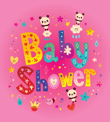 Baby Shower card with cute panda bears