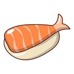 Sushi lunch icon, cartoon style