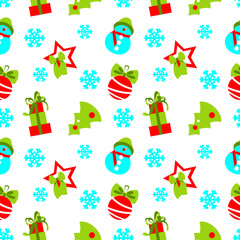 Vector seamless pattern of christmas decoration