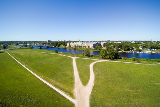 Jelgava castle and surroundings, Latvia.