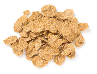 wholegrain flakes isolated on white