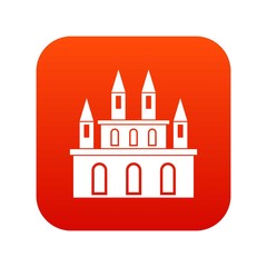 Fototapeta premium Medieval castle icon digital red