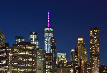 Fototapeta na wymiar Lower Manhattan at night.