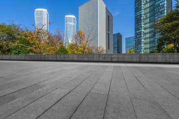 Fototapeta premium modern buildings and empty pavement in china.