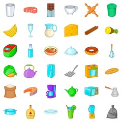 Syrup icons set, cartoon style