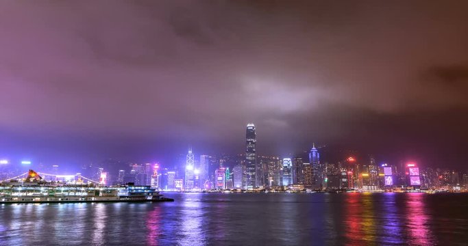 The skyscrapers of Hongkong, the scenery of the Victoria Harbour,