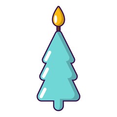 Candle christmas icon, cartoon style