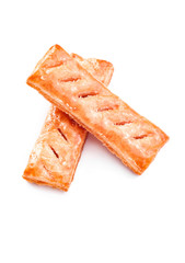 Two cookies. Buns isolated on the white background