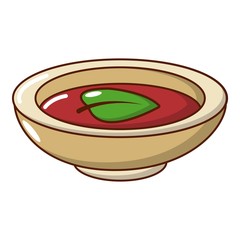 Soy sauce plate icon, cartoon style