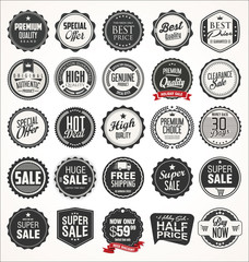Retro vintage design quality badges vector collection
