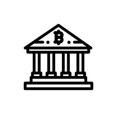 Bitcoin bank vector icon