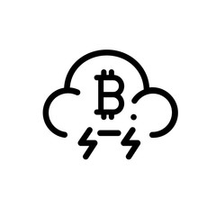 Bitcoin energy vector icon