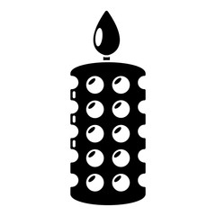 Candle ceremony icon, simple black style