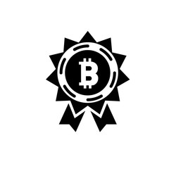 Bitcoin reward vector icon