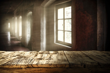 desk of free space and window place 