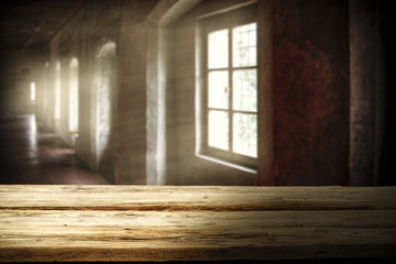 desk of free space and window place 