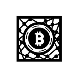 Bitcoin digital network vector icon