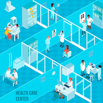 Health Care Center Isometric Illustration
