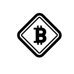 Obraz premium Bitcoin warning vector icon