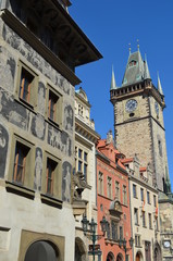 Fototapeta na wymiar Prague - Old Town Hall Clock Tower