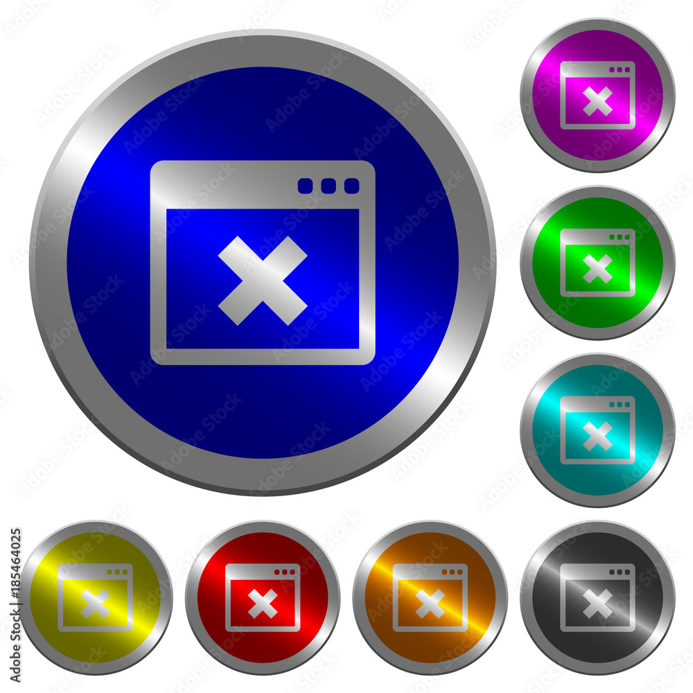 Poster application cancel luminous coin-like round color buttons