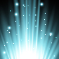 Light flare from below, aqua color