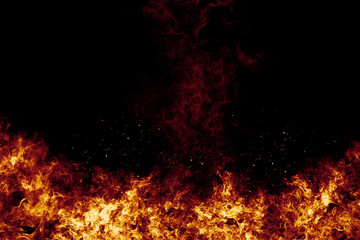Obraz premium Burning Fire Flames Frame na czarno