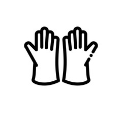 Cleaning gloves vector icon
