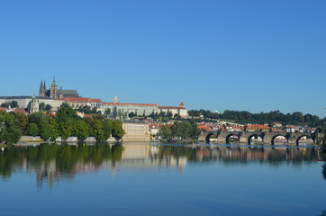 Fototapeta na wymiar Prague - Charles Bridge and St. Vitus Cathedral
