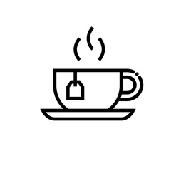 Tea bag cup vector icon