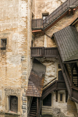 Fototapeta na wymiar Staircases of Orava castle