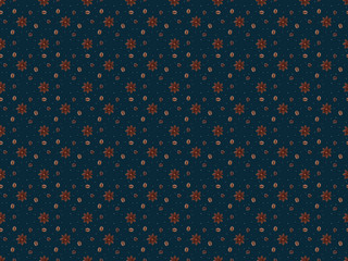 pattern with coffee beans and anise stars isolated on black