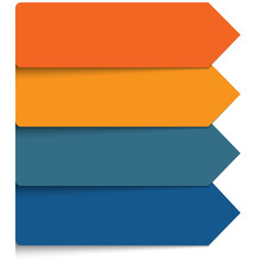 Obraz premium Template 4 positions infographic.Horizontal colorful arrows lines.