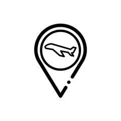 Airport location vector icon