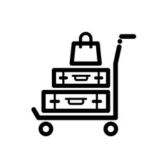 Carrying luggage vector icon