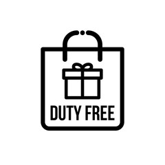 Duty free luggage vector icon