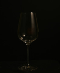 clear glass on black background