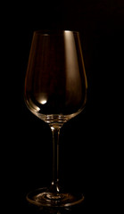 clear glass on black background