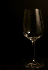 clear glass on black background