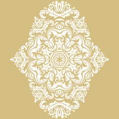 Oriental pattern with arabesques and floral elements. Traditional classic ornament. Vintage pattern with arabesques