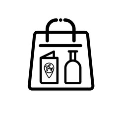 Items in a bag vector icon
