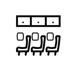 Seats in plane vector icon